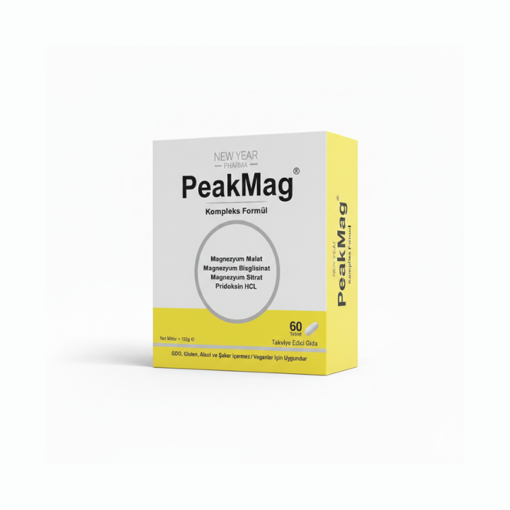 Peakmag Magnezyum + B6 Vitamini Gıda Takviyesi 60 Tablet