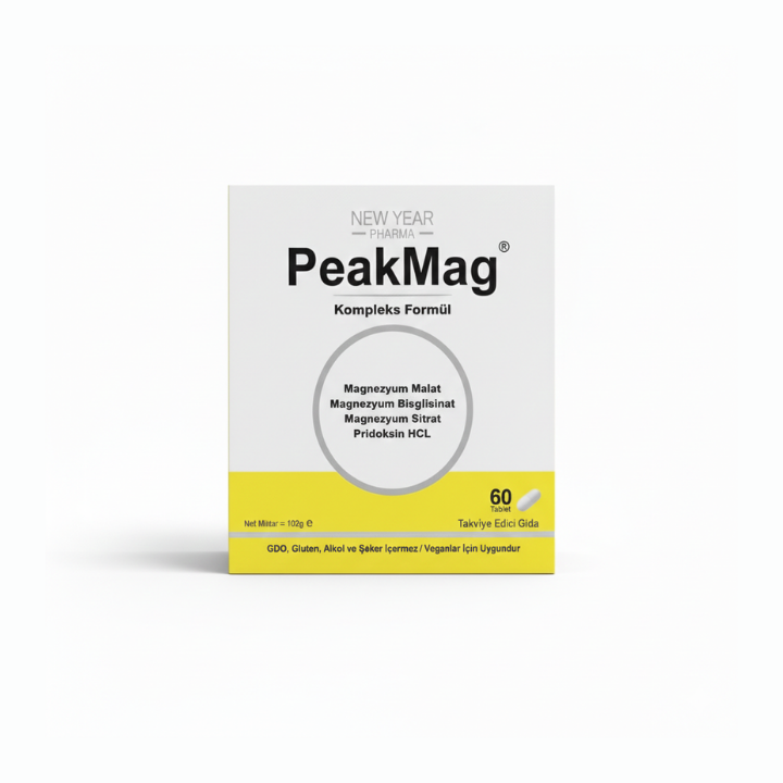 Peakmag Magnezyum + B6 Vitamini Gıda Takviyesi 60 Tablet
