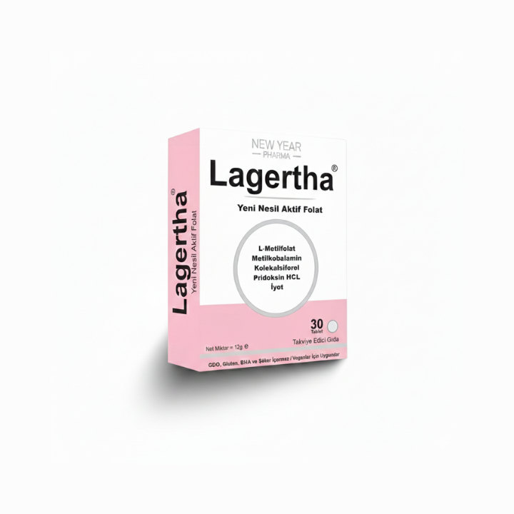 Lagertha 30 Tablet Folik Asit+D3 Vitamini+B12 Vitamini+İyot+B6 Vitamini Gıda Takviyesi