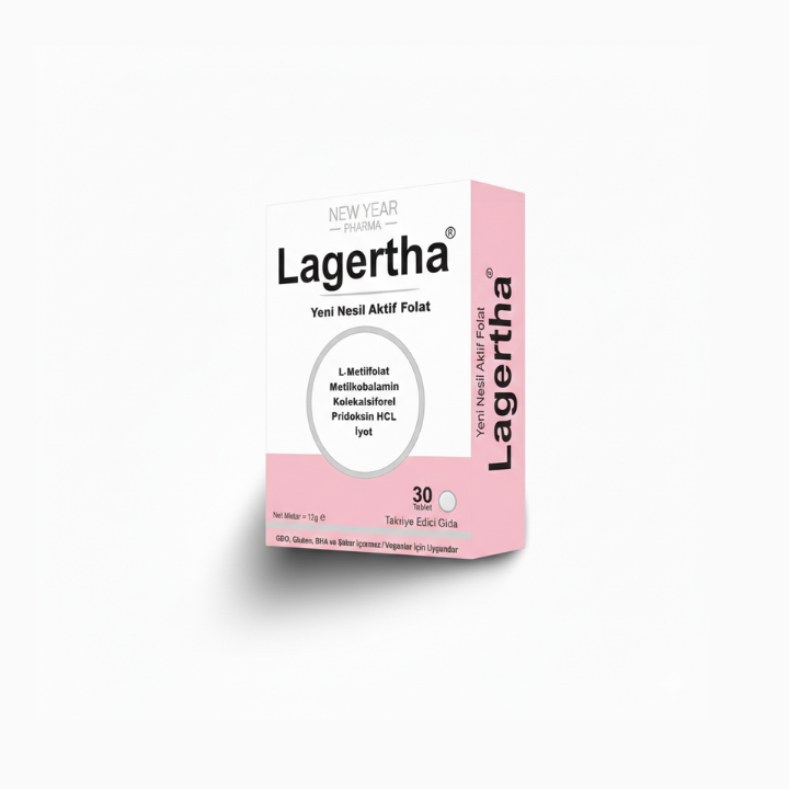 Lagertha 30 Tablet Folik Asit+D3 Vitamini+B12 Vitamini+İyot+B6 Vitamini Gıda Takviyesi
