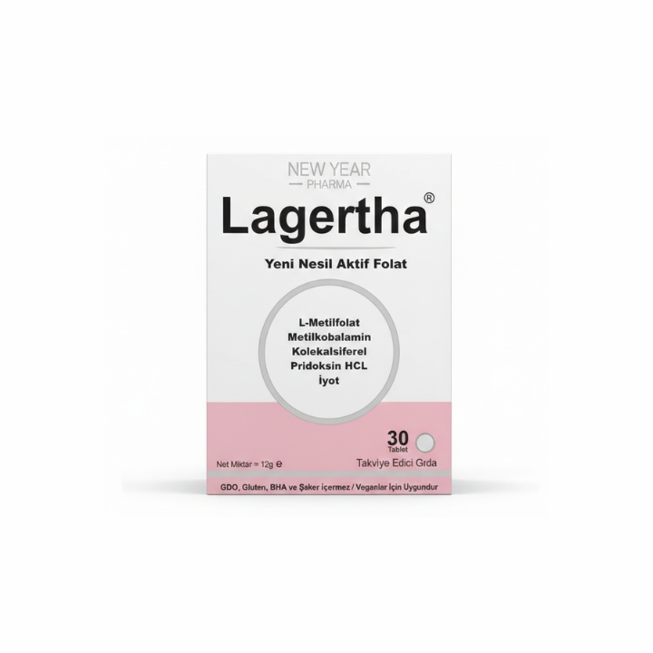 Lagertha 30 Tablet Folik Asit+D3 Vitamini+B12 Vitamini+İyot+B6 Vitamini Gıda Takviyesi